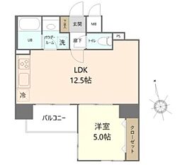 グリシーヌ 1LDKの間取図画像