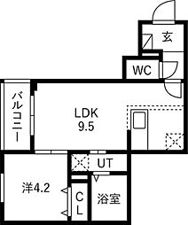F ASECIA POLAKE 1LDKの間取図画像