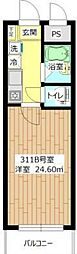 山王ハマセイホウ 1Kの間取図画像