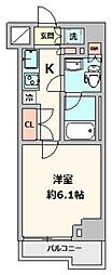 ルーブル川崎貝塚壱番館 1Kの間取図画像