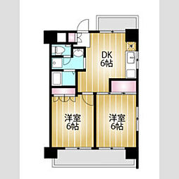 サンハイツ千葉 2DKの間取図画像