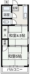 栄ハイツ 2Kの間取図画像
