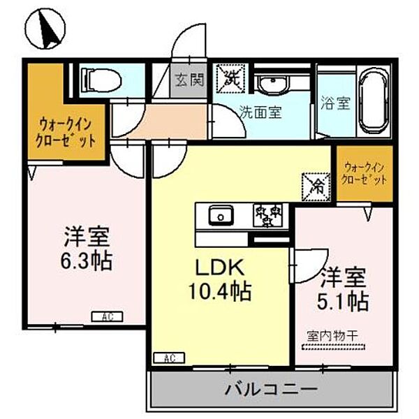 Brillant ｜大阪府大阪市住吉区上住吉２丁目(賃貸アパート2LDK・3階・54.21㎡)の写真 その2