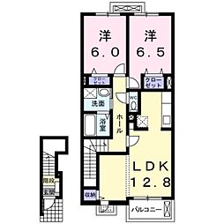 ルーエンハイム1 2LDKの間取図画像