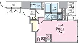 アビタシオン創 7階ワンルームの間取り
