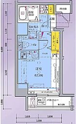 クレヴィスタ戸越銀座 ワンルームの間取図画像