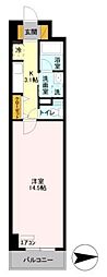 ロイヤルパークスシーサー 1Kの間取図画像