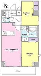 デルックス田端 2LDKの間取図画像