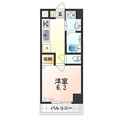 千葉・住吉 1Kの間取図画像