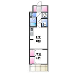 リアライズ花園町駅前 1LDKの間取図画像