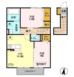 アンリッシュ 2LDKの間取図画像