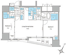 ルフォンプログレ北新宿 2LDKの間取図画像