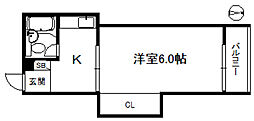 マイコーポ愛宕 1Kの間取図画像