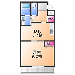 リヴェール弐番館 1DKの間取図画像