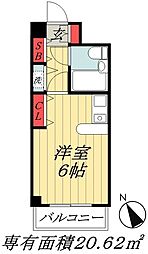 メゾンプラージュ 1Kの間取図画像