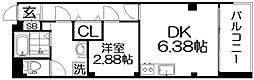 FLAT HOSHIDA 1DKの間取図画像