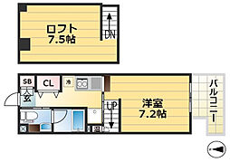 SANKOグランフーテージ 5階1Kの間取り