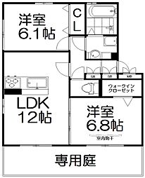 イーストコート 2LDKの間取図画像
