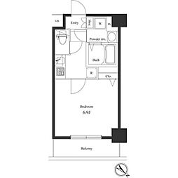 パレステュディオ神田EAST 2階1Kの間取り