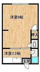 寿マンション 1Kの間取図画像
