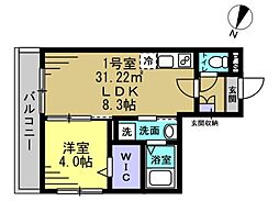 市川市相之川1丁目アパート 1LDKの間取図画像