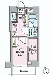 HYs桜橋MIRAIS 5階2Kの間取り