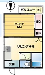 楓荘 1DKの間取図画像