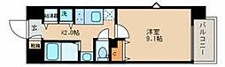 ルミエール 6階1Kの間取り