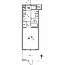 ガーラプレイス八幡山壱番館 1Kの間取図画像