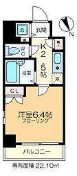 メインステージ門前仲町 1Kの間取図画像