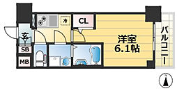 JR山陽本線 和田岬駅 徒歩10分の賃貸マンション 8階1Kの間取り