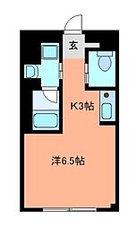 Laule'a ワンルームの間取図画像