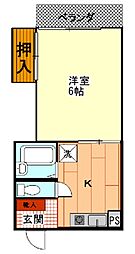 グランデージ89 1DKの間取図画像
