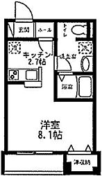 ヘリテージ椎名町A ワンルームの間取図画像