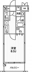 アーバンフラッツ八王子みなみ野 1Kの間取図画像