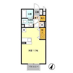 セジュールコトA ワンルームの間取図画像