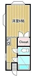 カーサエイト 1Kの間取図画像