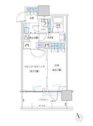 パークシティ柏の葉キャンパスザ・ゲートタワーウエスト 1DKの間取図画像