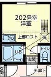 横浜市戸塚区戸塚町アパート ワンルームの間取図画像