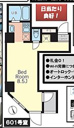 BloomTowerUeno ワンルームの間取図画像