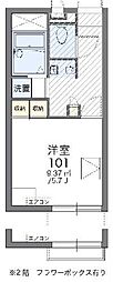 レオパレスバロン2 1Kの間取図画像
