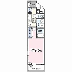 ルーベル桜井 1Kの間取図画像