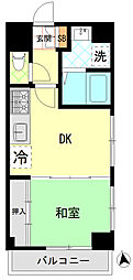 エンゼルハイム梅屋敷第2 1DKの間取図画像