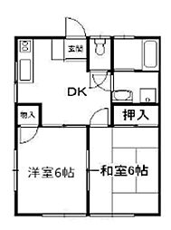 ウインズ芝 2DKの間取図画像