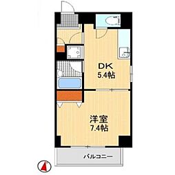 サンフラワーフィル 1DKの間取図画像