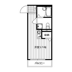 エミグラント宿河原 ワンルームの間取図画像