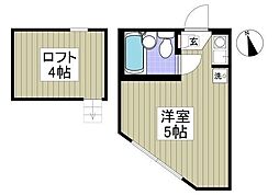 ユナイト上星川レアンドロの杜 ワンルームの間取図画像