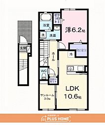 フロレゾンD 1LDKの間取図画像