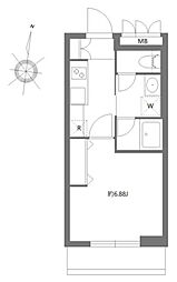 ソラミテラス松原 1階1Kの間取り