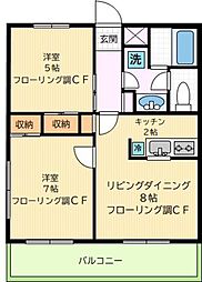 リバーサイド永福EAST 2LDKの間取図画像